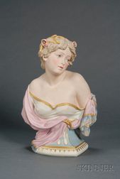 Copeland Tinted Parian Bust Depicting Summer